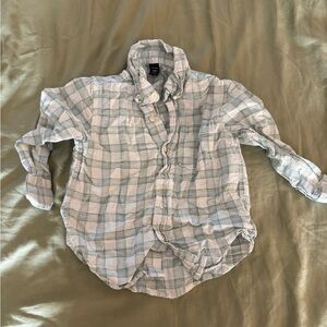 GAP kids Casual Plaid Shirt - Green and White